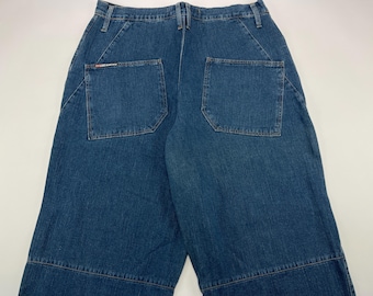 SWG Jeans, blau, Street War Gear Jeans, Vintage Baggy, 90er Hip-Hop, 1990er Hip-Hop, Old School, Streetwear, JNCO Skater, Größe W 34