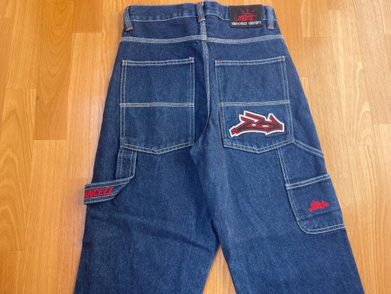 Sancezz Jeans, Blue Vintage Baggy Jeans, Carpenter Loose, 90s Hip