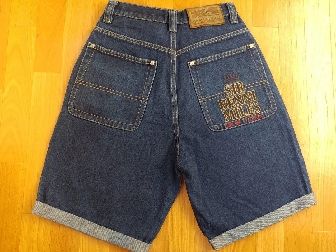 Sir Benni Miles Jeans Shorts, Vintage Blue Baggy Denim Shorts 90s