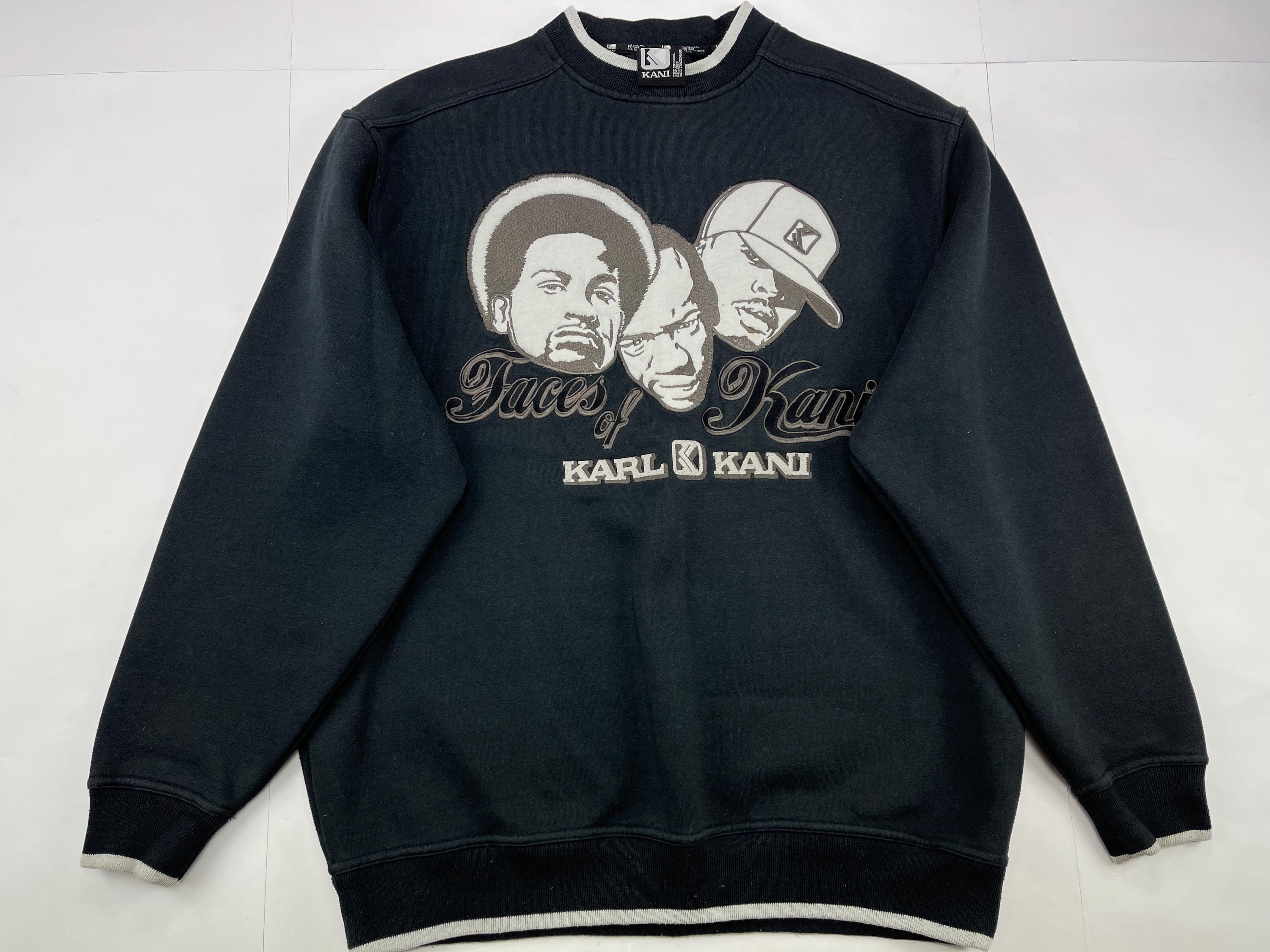 KARL KANI Sweatshirt, Black, Vintage Kani Faces Sweat Shirt, 90s