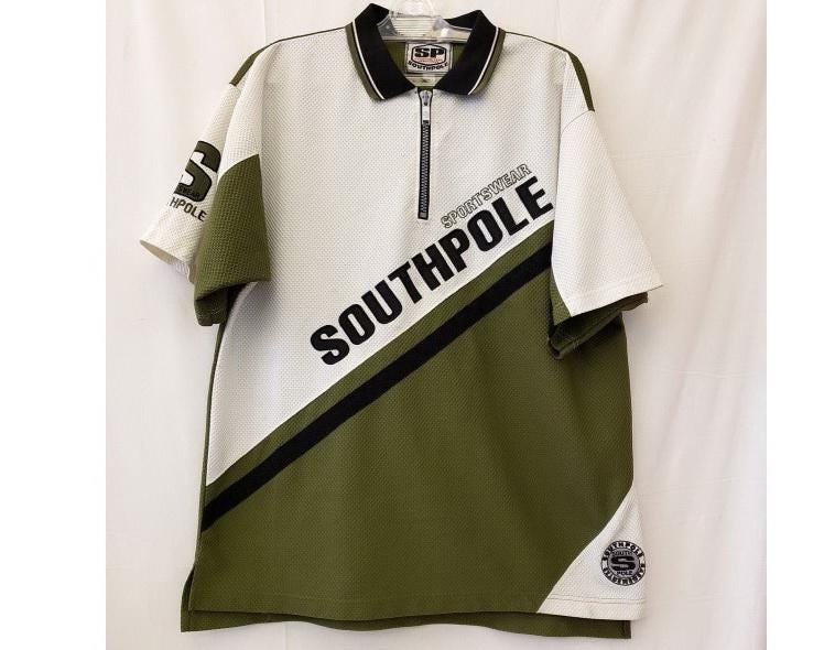 SOUTHPOLE Jersey, White, Vintage South Pole T-shirt, 90s Hip Hop
