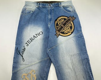Jose Jerano Jeans, blau, Vintage Baggy, 90er Jahre Hip-Hop-Kleidung, 1990er Jahre Hip-Hop-Hose, Old School, Streetwear, Rap, Skater, y2k, Größe W 36
