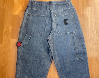 KARL KANI Jeans, Shiny Vintage Baggy Jeans Silver Metallic, Kani