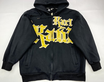 VTG Y2K 90s KARL KANI Hoodie Endurance Spellout Full Zip Faded Hip