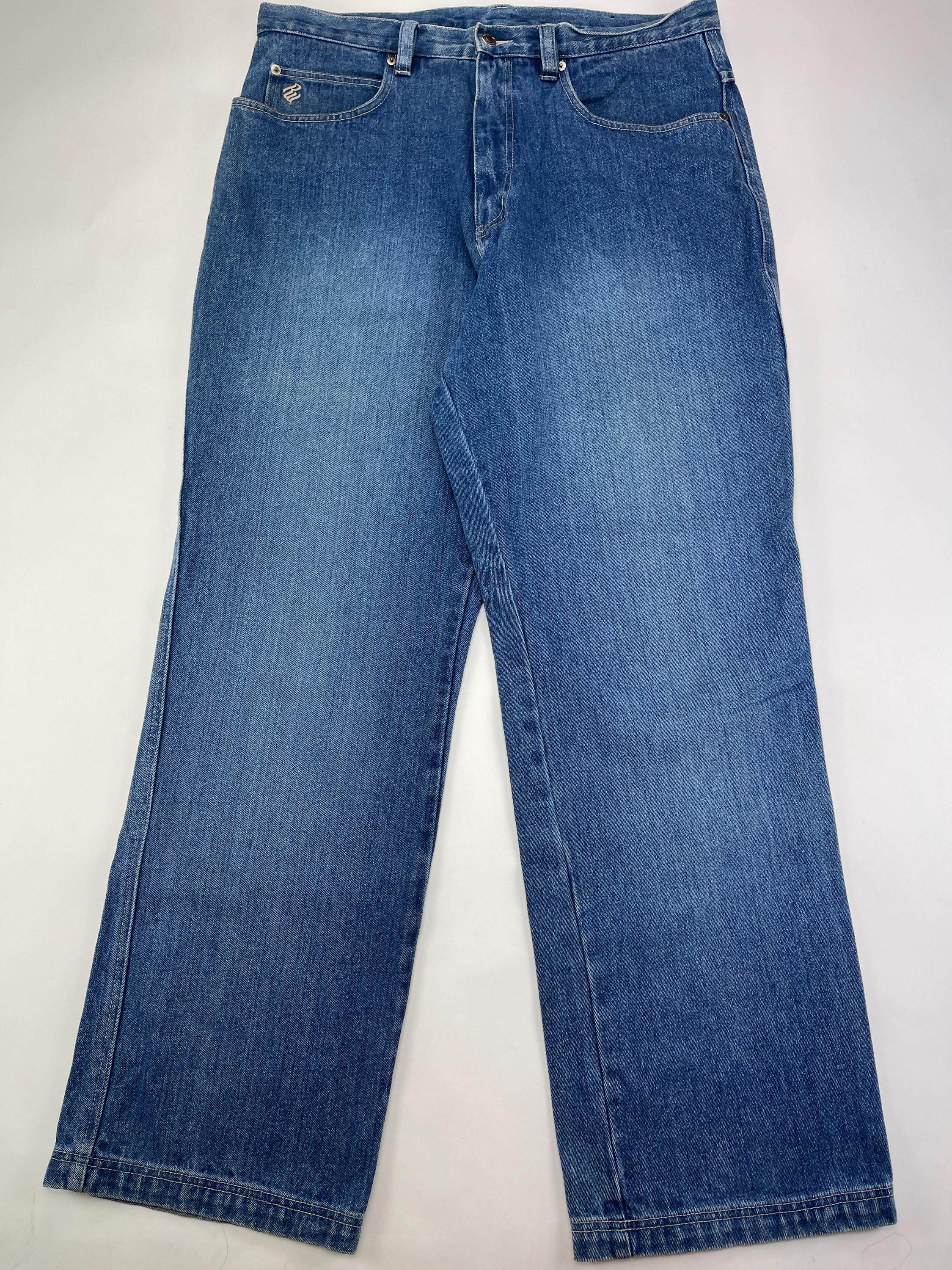 Rocawear Jeans, Blue, Vintage Baggy Pants, 90s Hip Hop Clothing