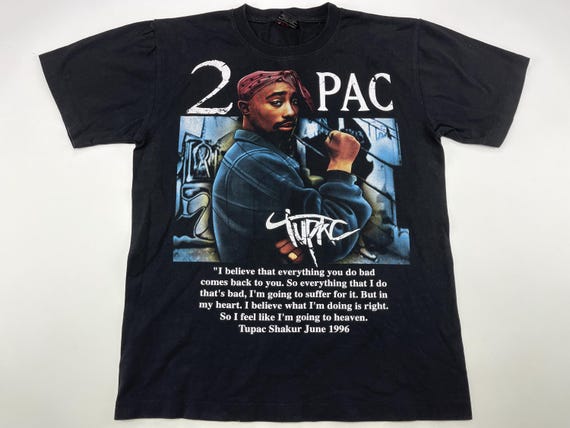 2pac T-shirt, Black, Tupac Shirt, Makaveli Shirt, 90s Hip Hop 