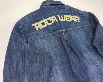 Veste En Jean Rocawear - Bleu Foncé Délavé - Taille M Junior - Bon état