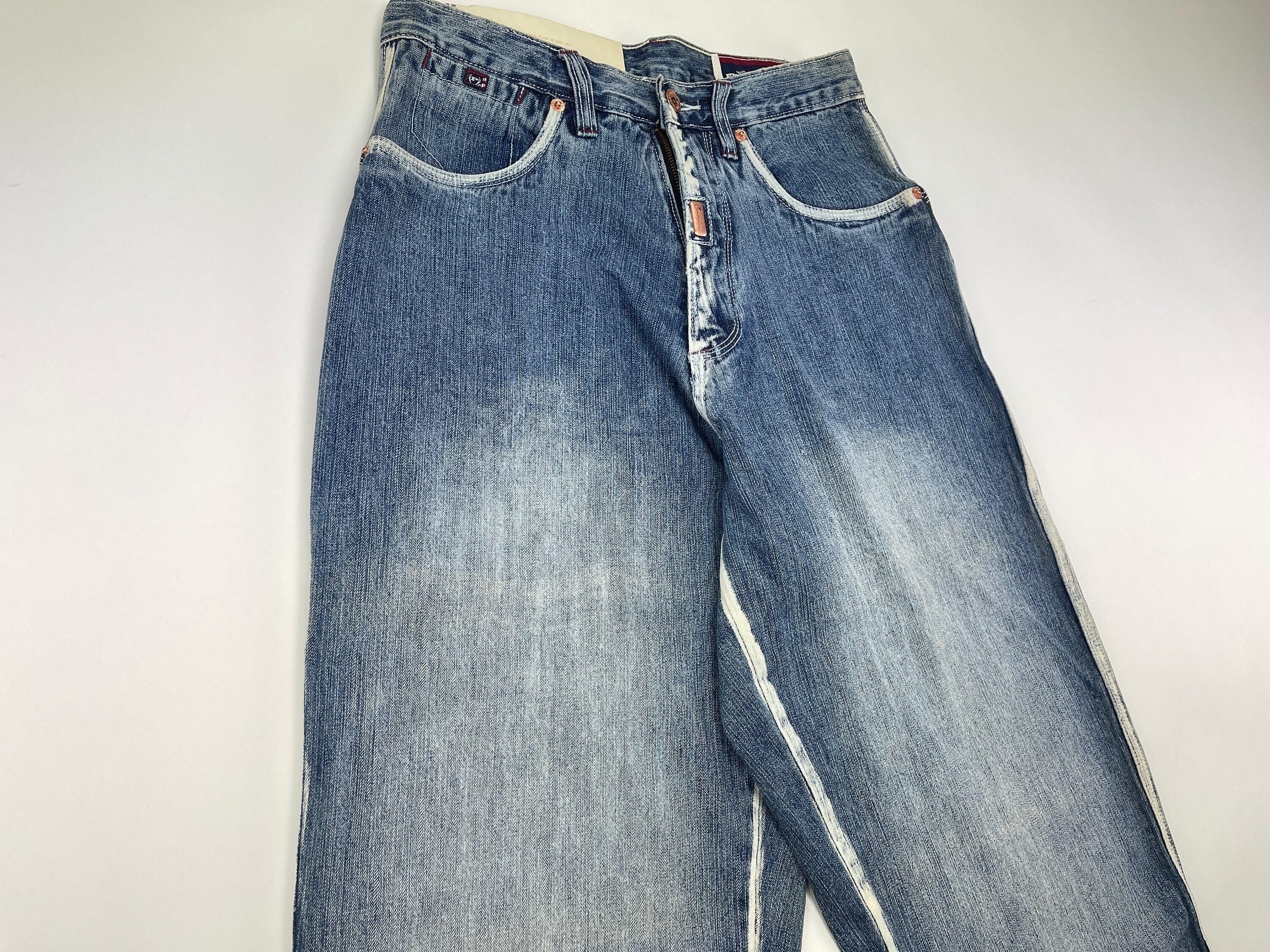 Phat Farm Jeans, Blue, Vintage Baggy Jeans, 90s Hip Hop Clothing 