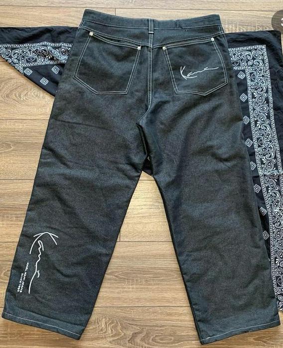 KARL KANI Jeans, Shiny Vintage Baggy Jeans Silver Metallic, Kani