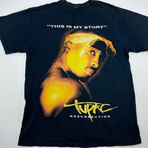 2Pac t-shirt, black, Tupac shirt, Makaveli shirt, 90s hip hop clothing, 1990s hip-hop t-shirt, old school rap, streetwear mens size L Large