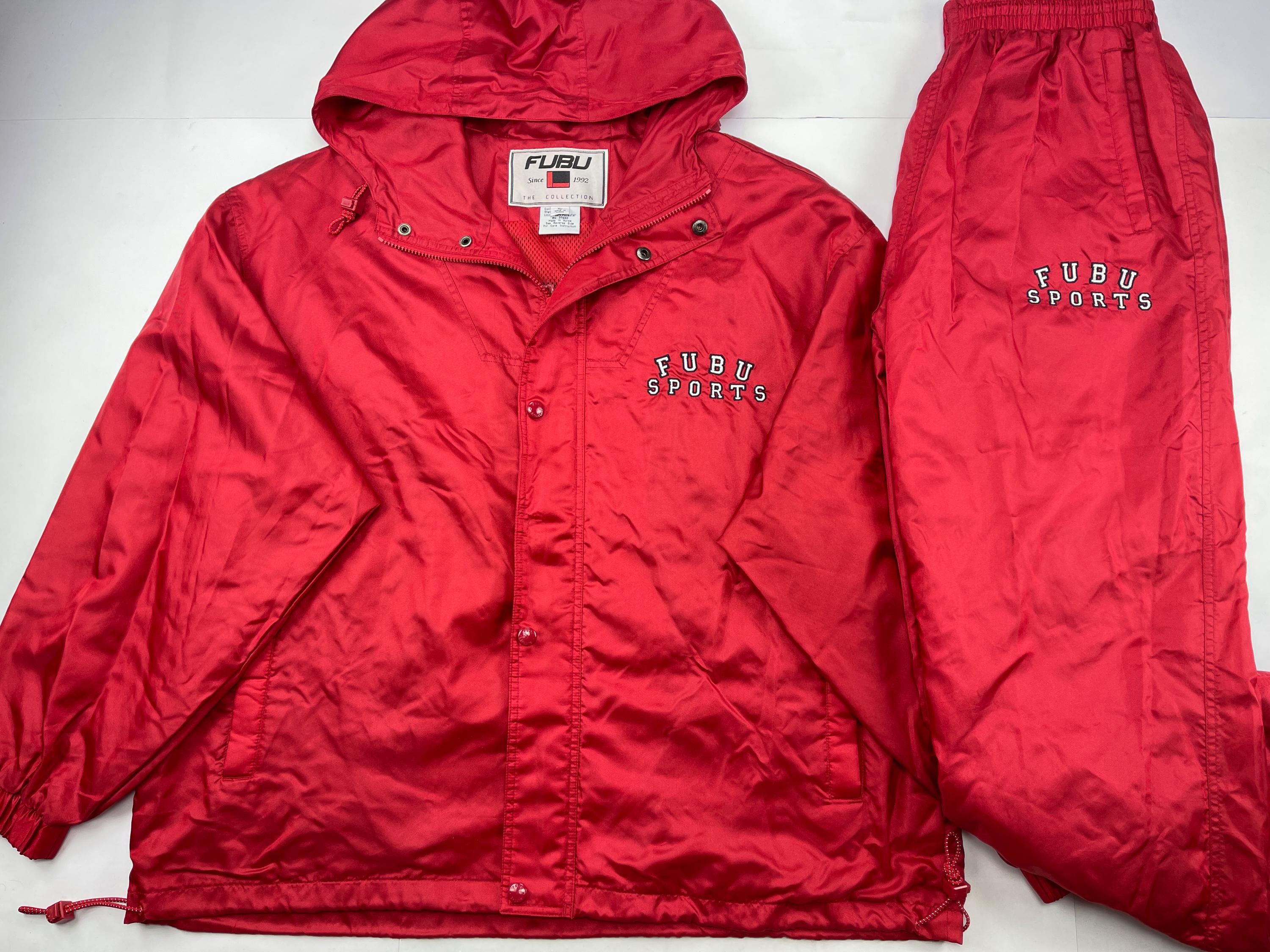 FUBU Tracksuit, 1990s, Baggy Track Suit Jacket and Pants Set, 90s