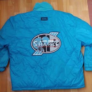 ChalkLineサンノゼ・シャークス スタジャン San Jose Sharks Vintage 90s Chalk Line Satin Bomber Jacket