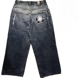 KARL KANI jeans, vintage baggy Kani jeans loose blue, 90s hip hop clothing, old school 1990s hip-hop, OG, gangsta rap, streetwear, size W 34
