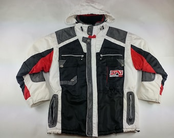 Kurtka SOUTHPOLE, czarna, vintage'owa kurtka puchowa South Pole, odzież hip-hopowa z lat 90., lata 90., hip-hop, oldschool, streetwear, rozmiar męski L L