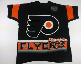 T-shirt Vintage Philadelphia Flyers CCM, Noir, Taille XXL, Années 90, NHL