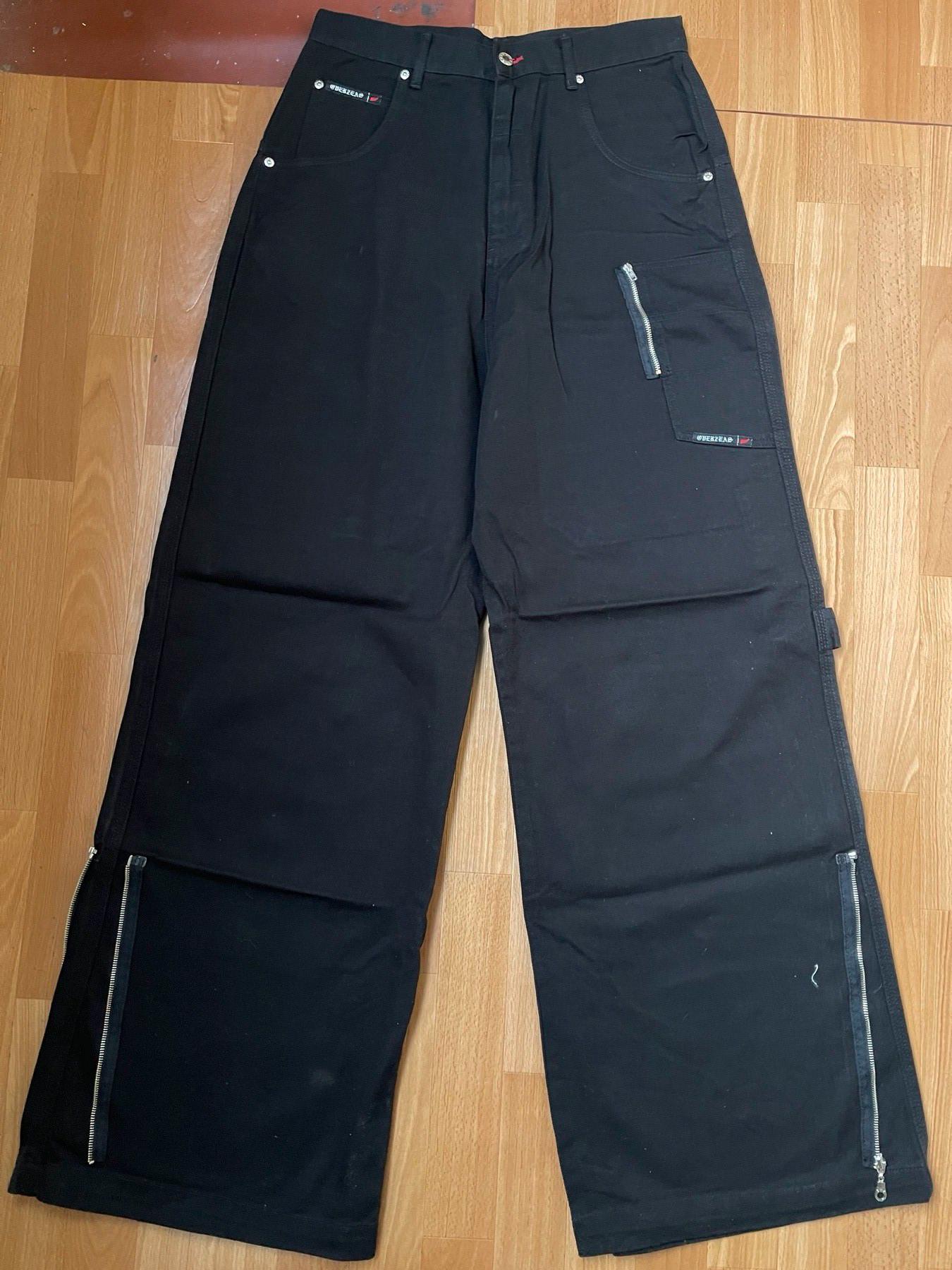 Overzeas Jeans, Black, Vintage Baggy, 90s Hip Hop Clothing, 1990s