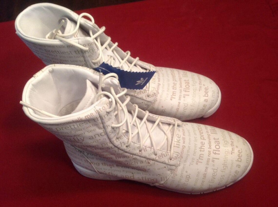 ADIDAS Muhammad Ali boots, 2005 vintage Adidas sneakers, Hi Top, boxing shoes, Y2K 90s hip hop, 1990s, old school, US mens size 11,5 NWT, foto 3 di 5