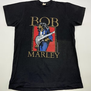 Vintage Bob Marley t-shirt, 1984, 80s, Rock Shirt, reggae, 1980s, licensed Toff Song International, Rita Marley Music Ltd, mens size S Small
