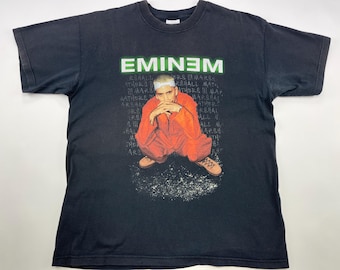 Camiseta de Eminem, negra, D12 shirt, años 2000, Slim Shady, Marshall Mathers, ropa hip hop de los 90, años 90, old school, rap, talla L de hombre