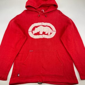 ECKO UNLTD hoodie, red, vintage hip hop sweatshirt, 90s hip hop clothing, 1990s hip-hop sweat shirt old school streetwear mens size L Large