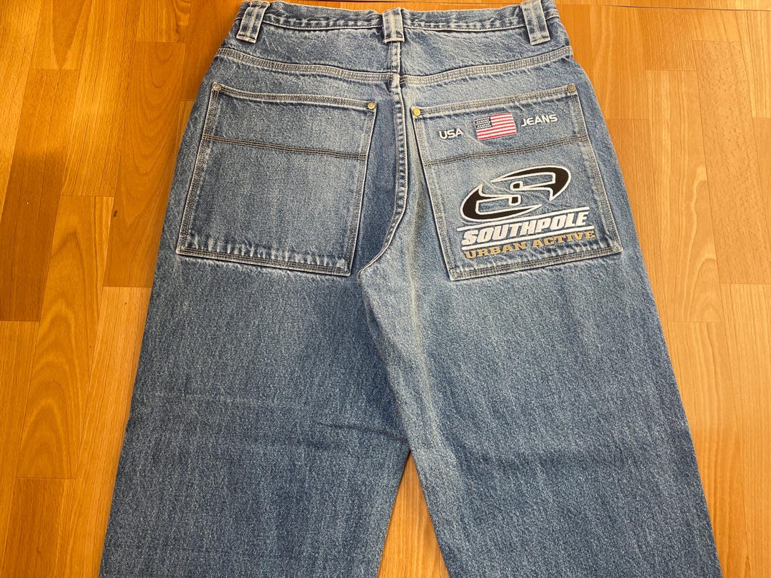 Southpole Jeans, Blue Vintage Baggy Jeans, 90s Hip Hop, 1990s Hip