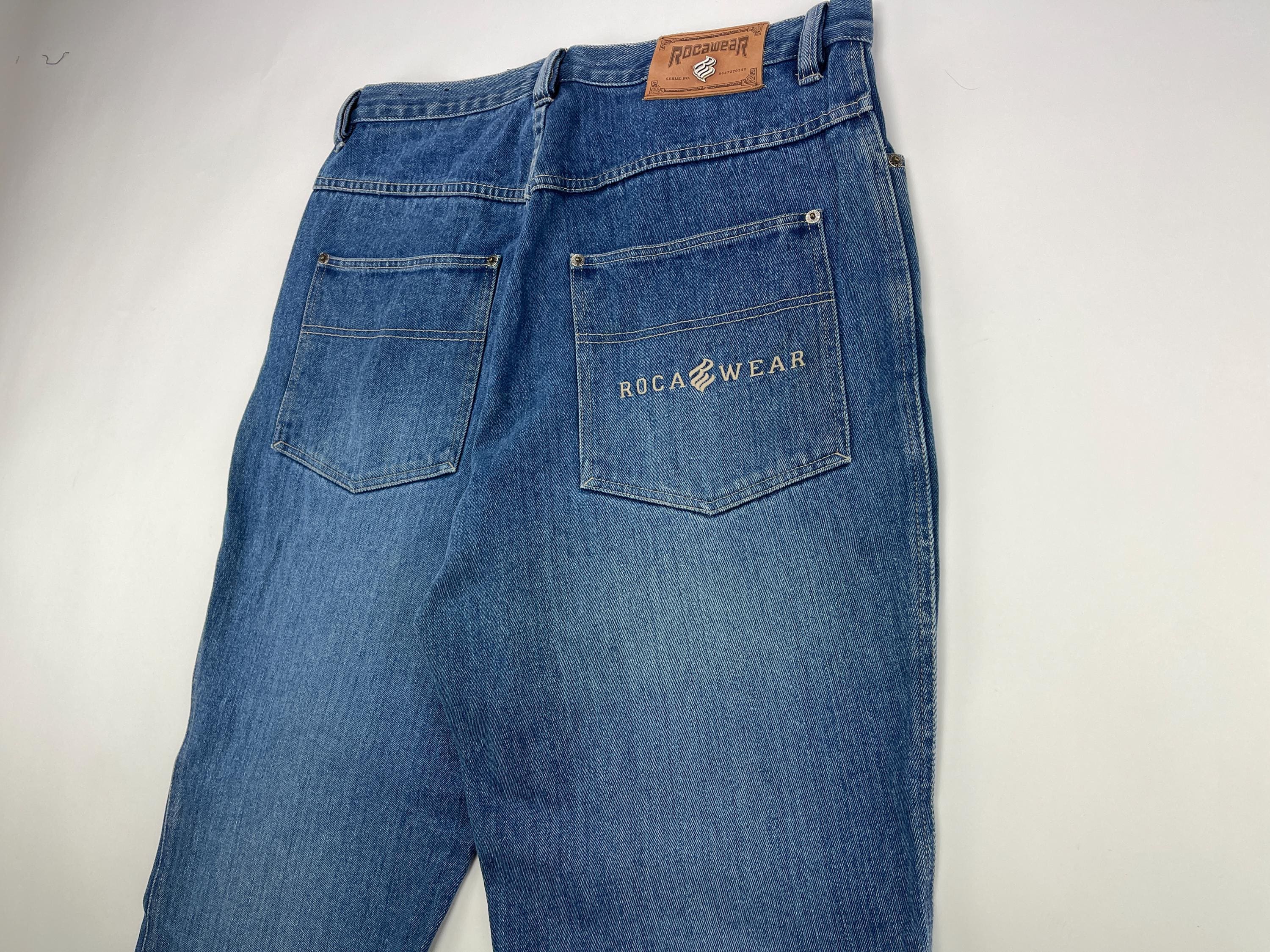 Rocawear Jeans, Blue, Vintage Baggy Pants, 90s Hip Hop Clothing