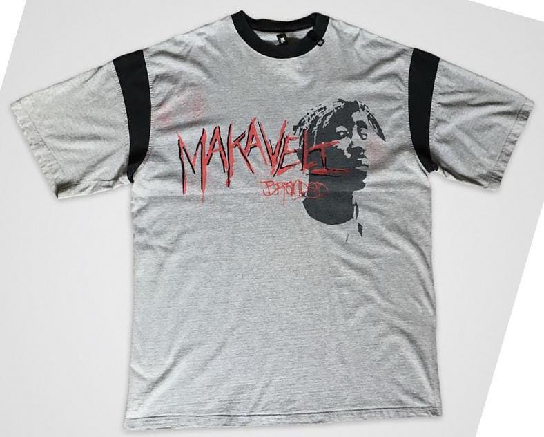 Makaveli Branded T-shirt, Vintage 2pac Jersey, Tupac, 90s Hip Hop