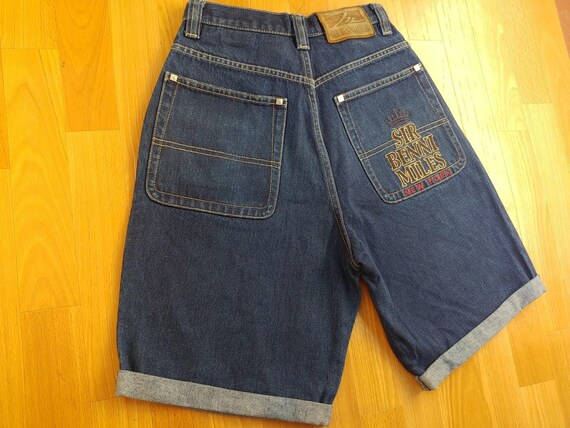 Sir Benni Miles Jeans Shorts, Vintage Blue Baggy Denim Shorts 90s