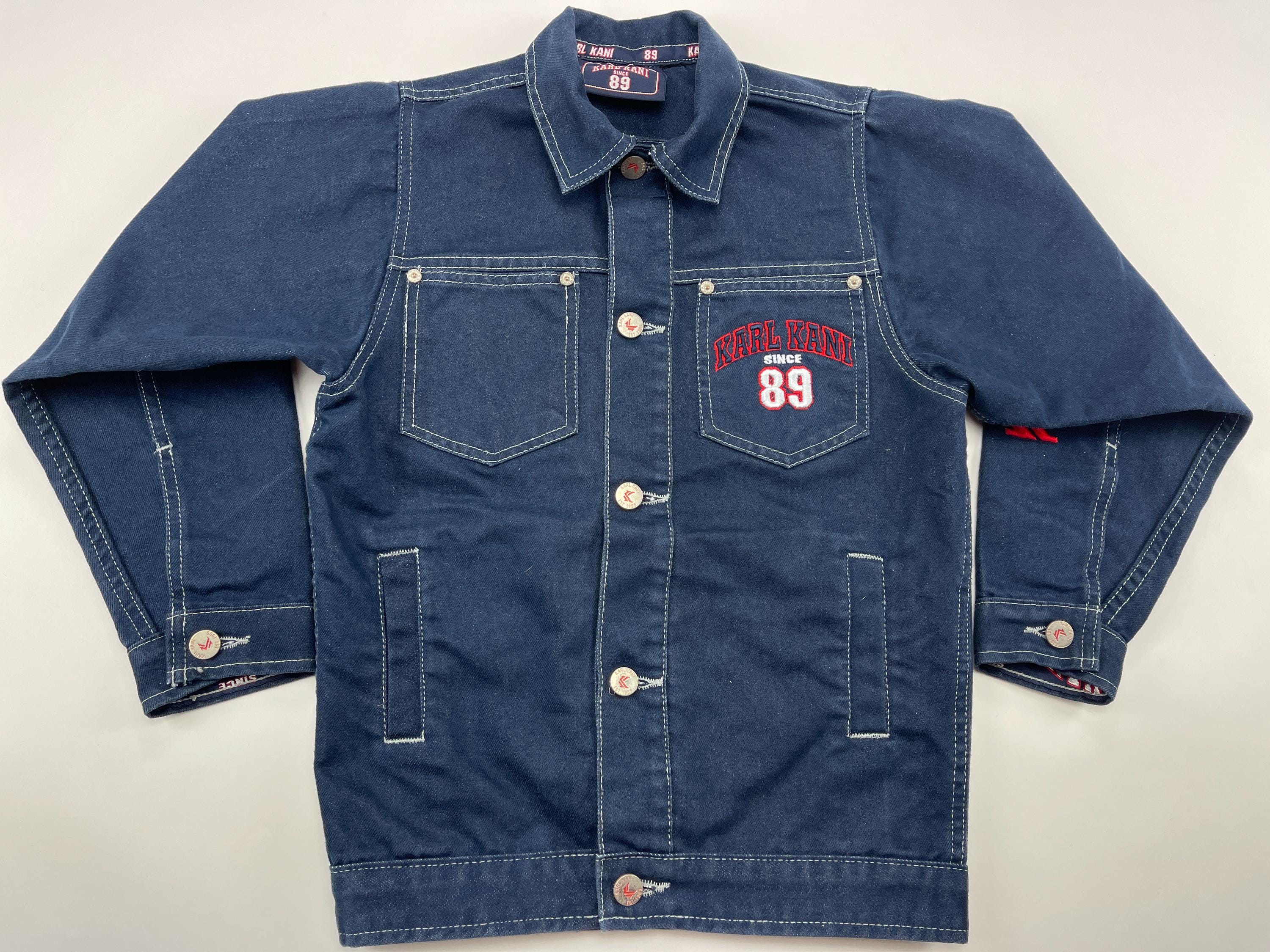 Womens Karl Kani Jeans Jacket, Blue, Vintage Kani Ladies Denim