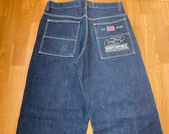 Southpole Jeans, White Vintage Baggy Jeans, 90s Hip Hop 1990s Hip