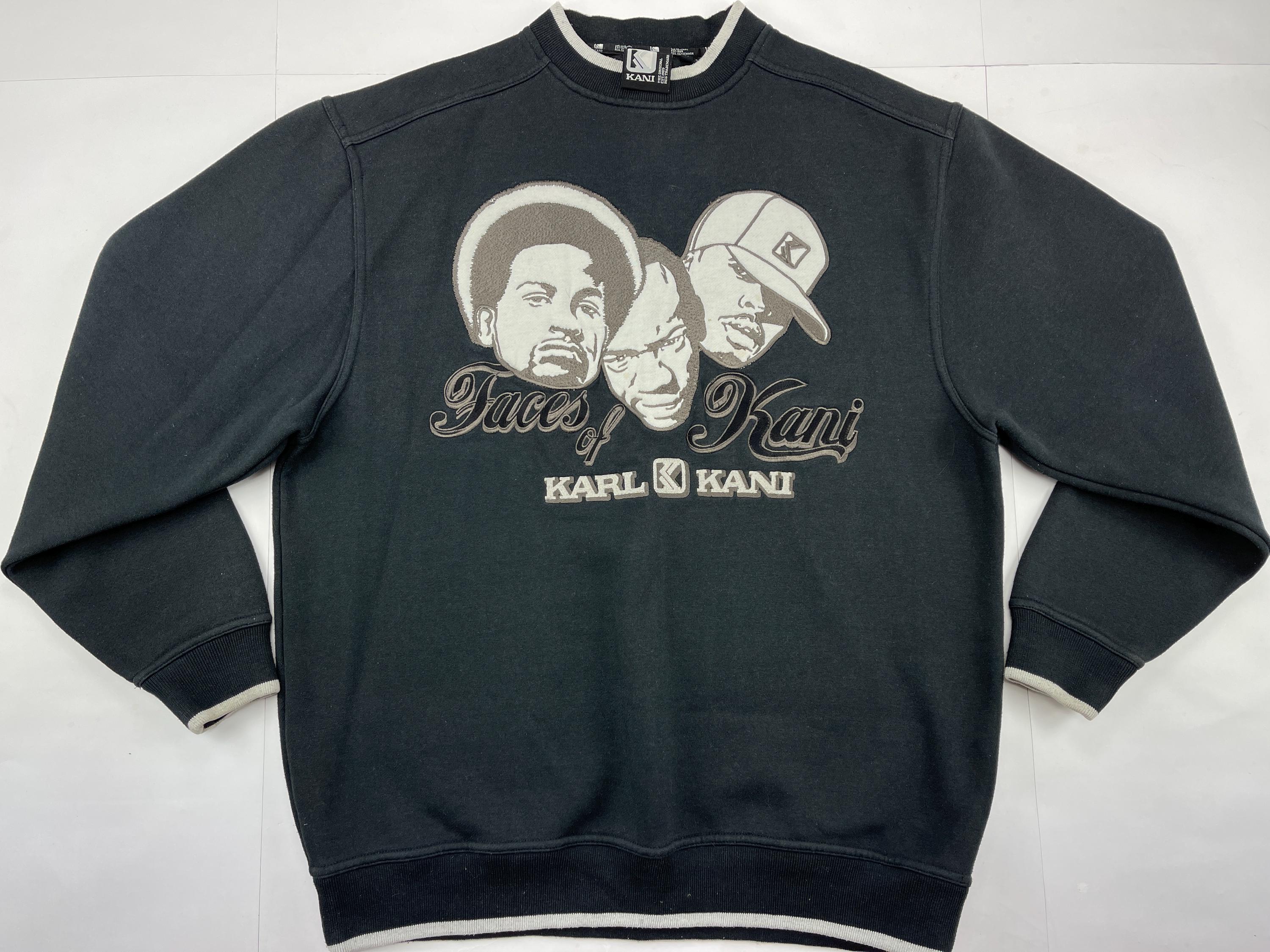 KARL KANI Sweatshirt, Black, Vintage Kani Faces Sweat Shirt, 90s