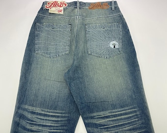 Vtg 90's Rocawear Men's Blue Jeans Hip Hop Baggy Denim Streetwear