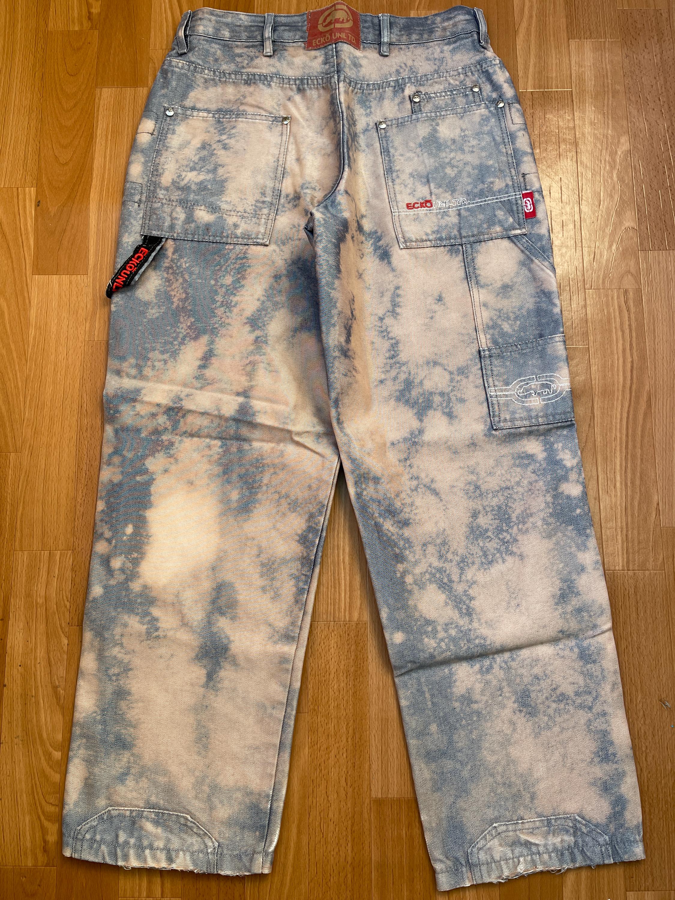 Ecko Unltd ジーンズ、ブルー、ヴィンテージ バギーパンツ、90 年代 