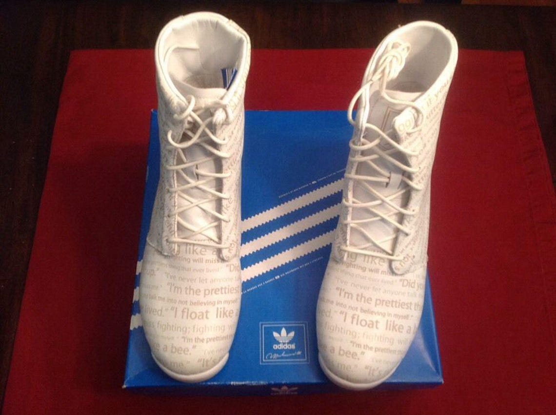 ADIDAS Muhammad Ali boots, 2005 vintage Adidas sneakers, Hi Top, boxing shoes, Y2K 90s hip hop, 1990s, old school, US mens size 11,5 NWT, foto 2 di 5