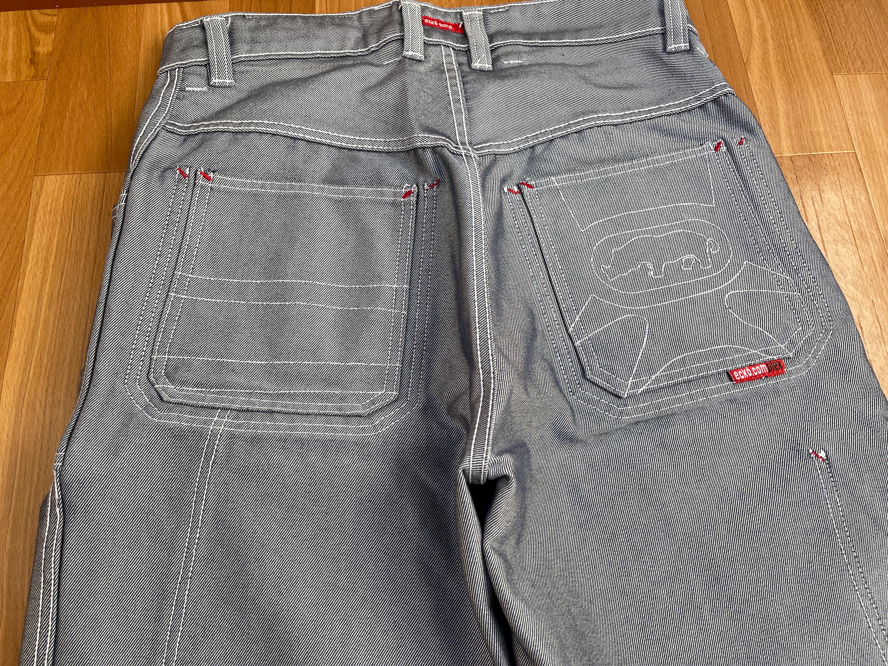 Ecko Unltd Jeans, Shiny Gray Vintage Baggy Jeans, Silver Metallic