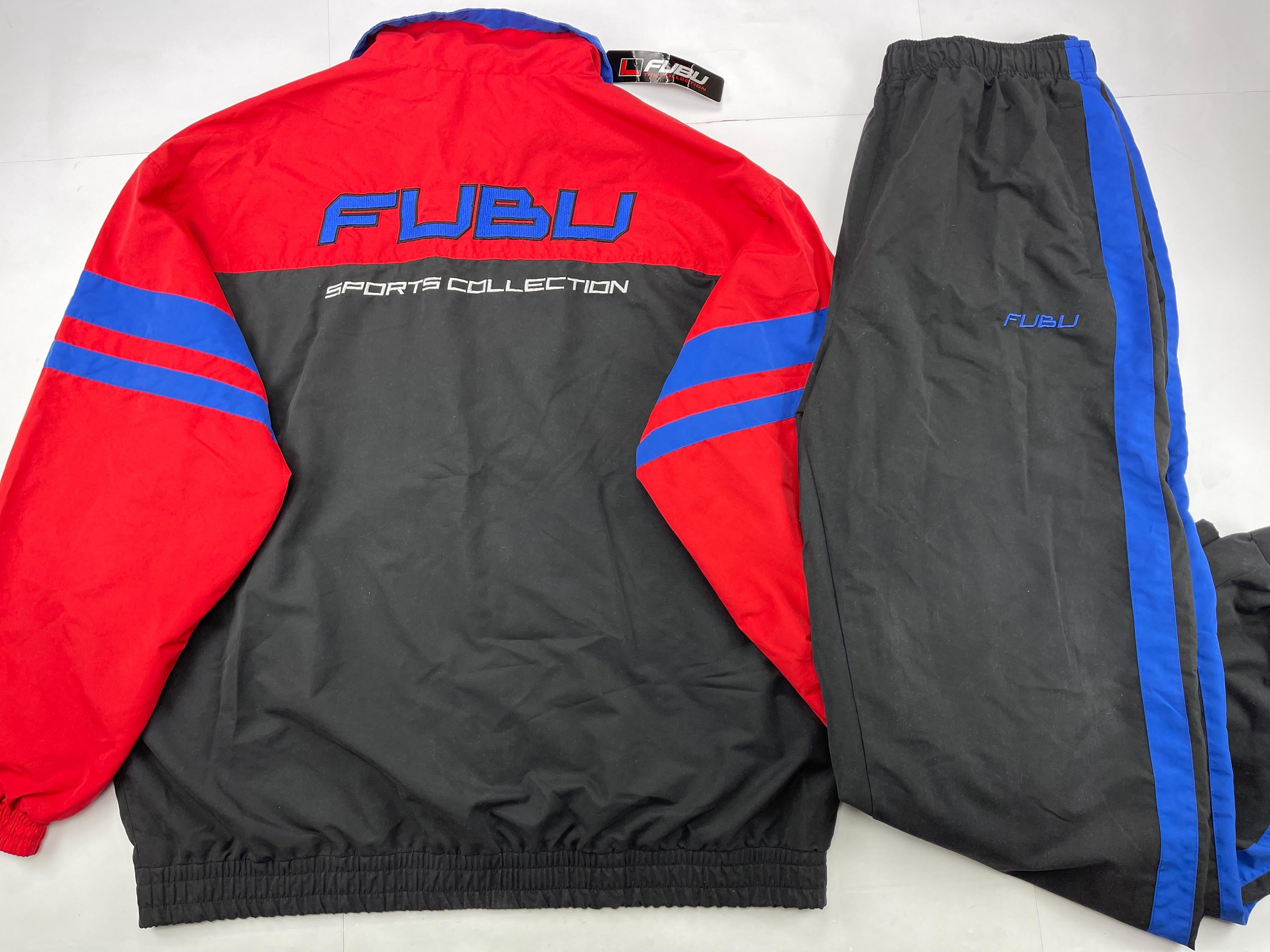 FUBU Tracksuit, 1990s, Baggy Track Suit Jacket and Pants Set, 90s