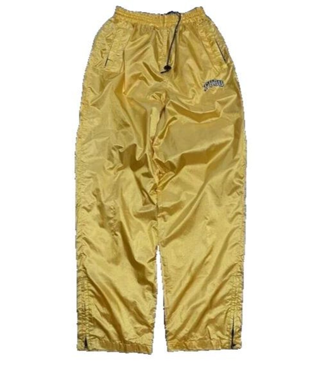 Fubu Pants, Yellow, Nylon, Vintage Hip Hop Track Pants, 90s Hip