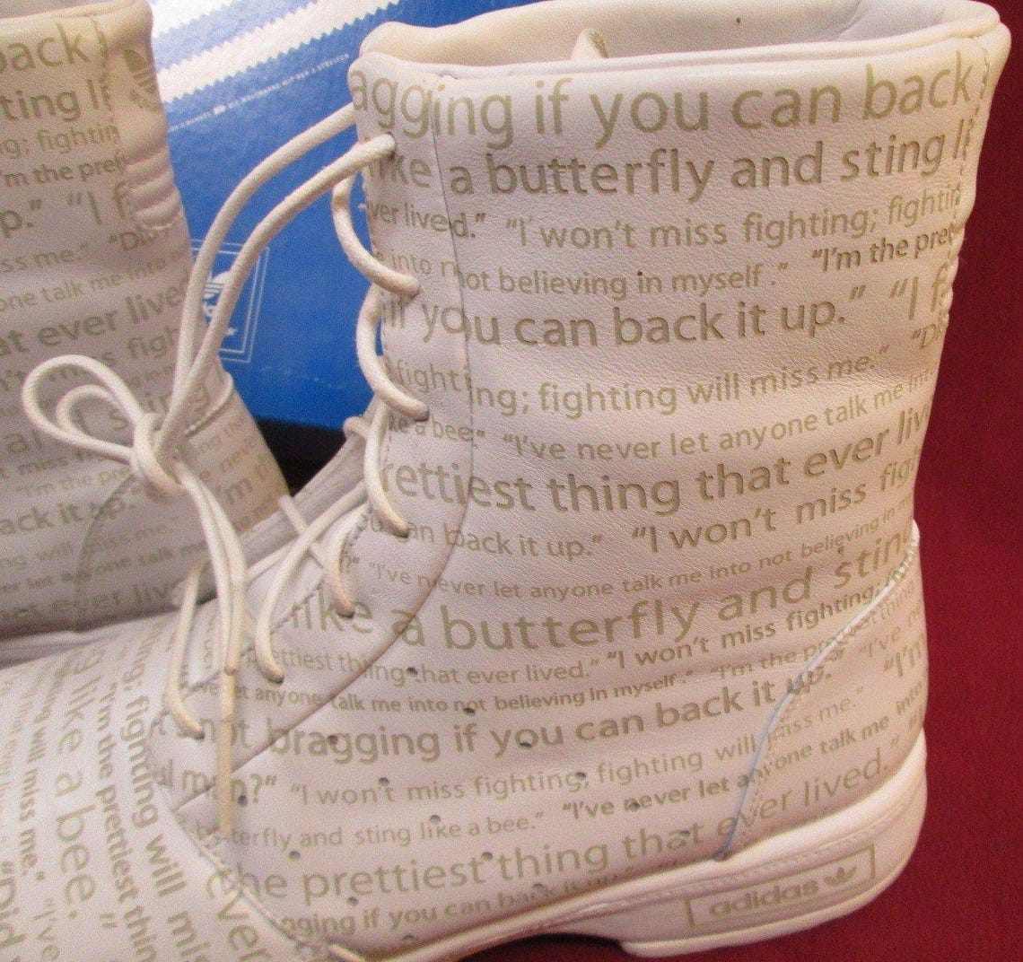 ADIDAS Muhammad Ali boots, 2005 vintage Adidas sneakers, Hi Top, boxing shoes, Y2K 90s hip hop, 1990s, old school, US mens size 11,5 NWT, foto 4 di 5