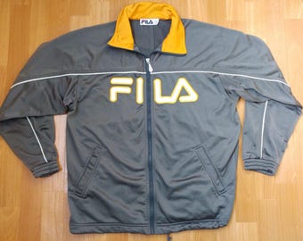 FILA Jacke, Vintage Trainingsjacke 90er Jahre Hip-Hop Kleidung, Old School 1990er Hip Hop, Polyester Trainingsjacke, Gangsta Rap, Größe S Small