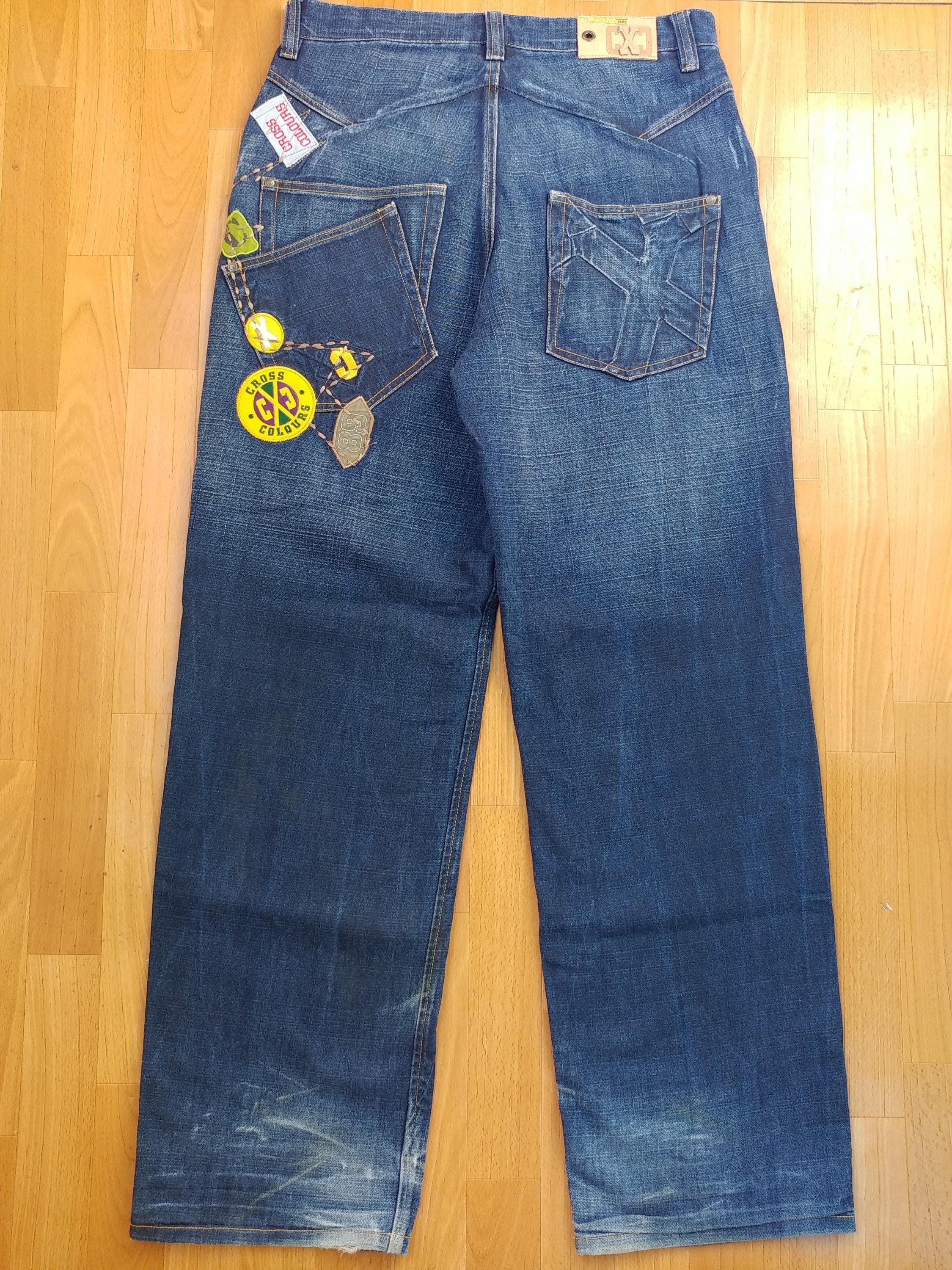 Cross Colours Jeans, Vintage Baggy Jeans 90s Hip-hop Clothing