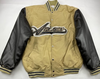 Vintage 1990s Avirex USA Genuine Leather Varsity Jacket / Avirex