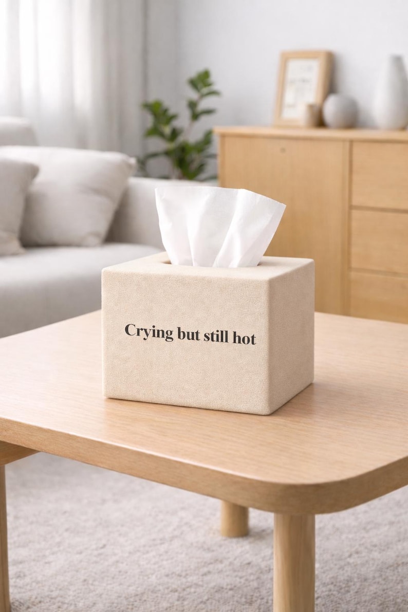 Crying but Still Hot 3D Printed Tissue Box | Funny Red Cube Decor ...