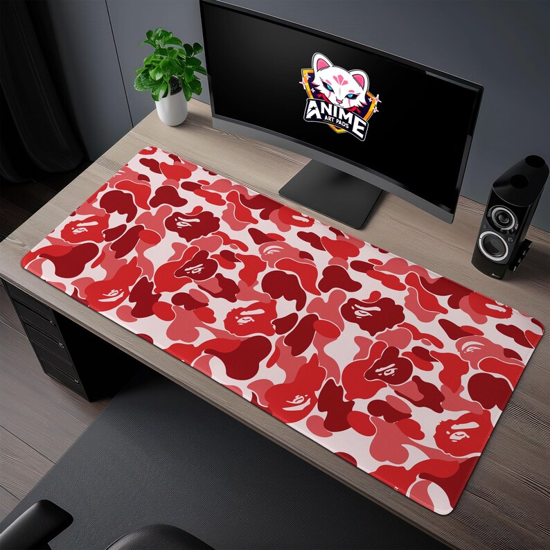 Bapeinspired Camo Desk Mat Trendy Gaming Mouse Pad With Iconic