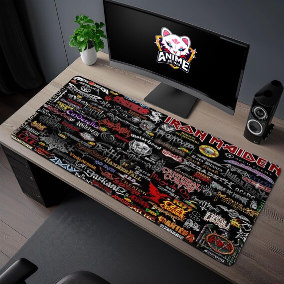 Rock Metal Band Logo Desk Mat Iron Maiden Metallica and More Ultimate Heavy Metal Mouse Pad for Rock Lovers Etsy