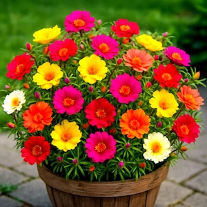 4000+ Moss Rose Double Grandiflora Seeds – Color Mix – Groundcover Flower – Portulaca Grandiflora – Easy Grow – Non-GMO