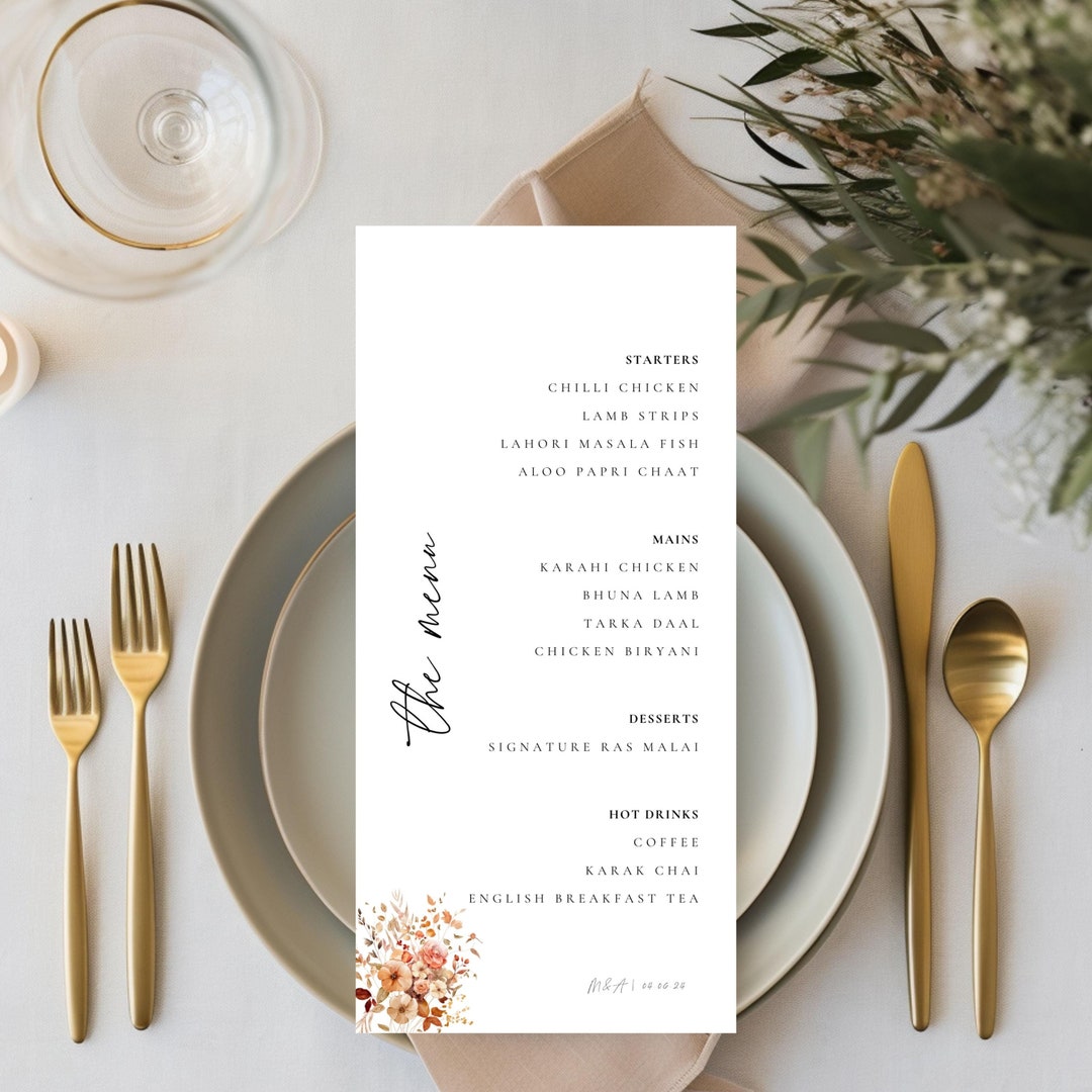 Autumn Menu Template Etsy