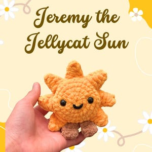 Jeremy the Jellycat Sun crochet handmade plush plushie toy summer bag charm inspired mini small yellow cute gift stuffed animal