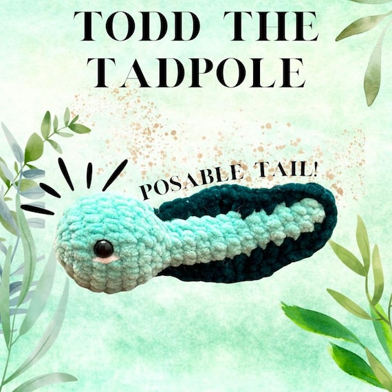 Teal Tadpole様 リクエスト 2点 まとめ商品 Todd the Tadpole Cute Poseable Frog Baby Handmade Crochet Plushie