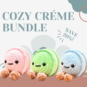 Cozy Créme Bundle jellycat macaron crochet pack bulk cute plushie made to order stuff animal food plush gift dessert handmade amuseables toy