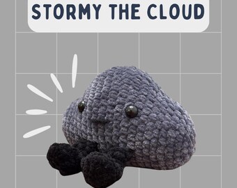 Stormy the Cloud cute jellycat amuseables plush crochet handmade stuffed animal plushie storm rain cloud gift toy present squishy